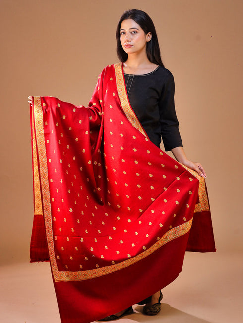 Women's Pure Wool Faux Pashmina Hand Embroidery Shawl